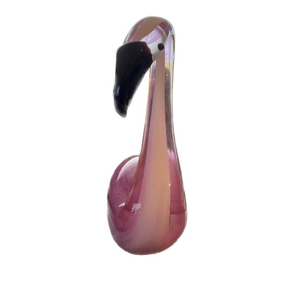 Art Glass Pink Flamingo With Smooth Pontil Six Inches Tall and 5 Inches Wide - Picture 2 of 8